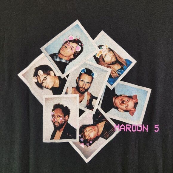 Maroon 5 Shirt Womens Medium Black Red Pill Blues Tour Concert Music Band Tee - Picture 3 of 14